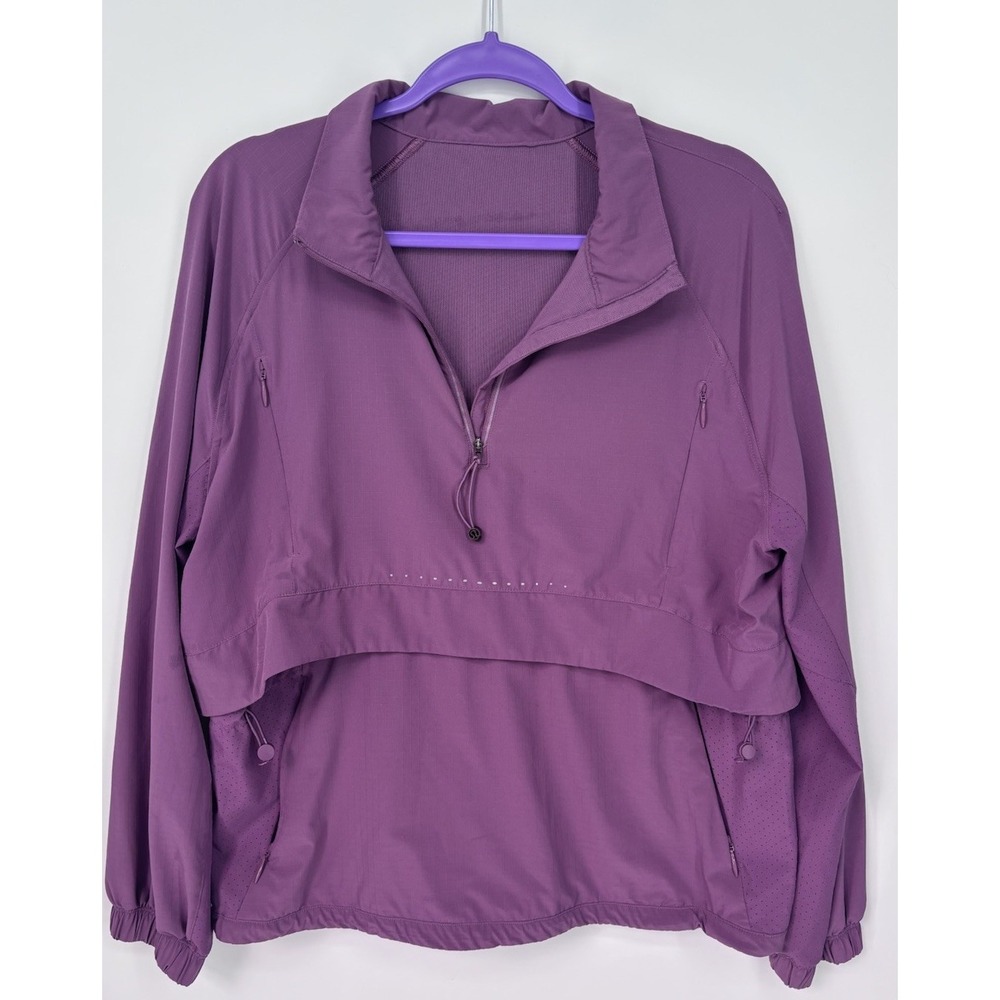 Lululemon Stretch Ripstop Running Half Zip Jacket Women Size M Vintage Plum 0296